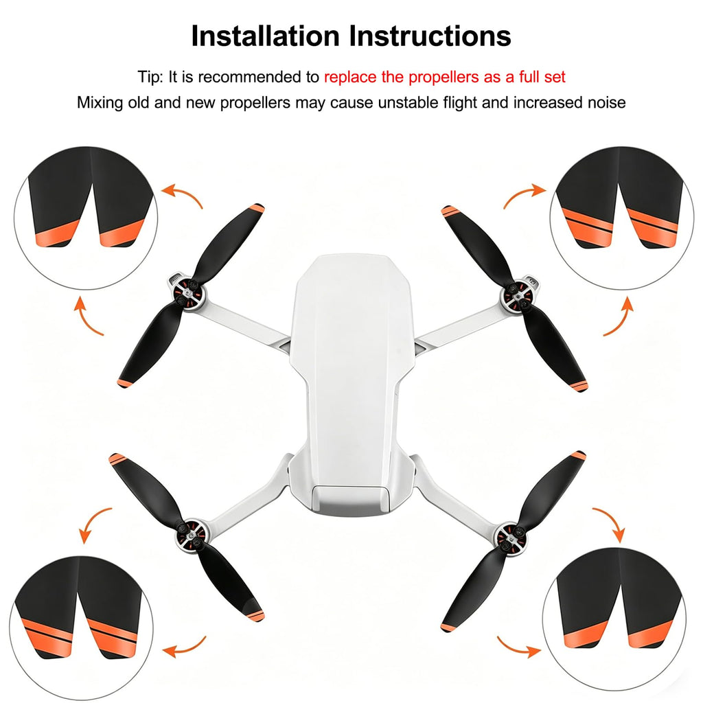 16-Pack Replacement Propellers with Magnetic Screwdriver for DJI Mini 4K, Mini 2, Mini 2 SE