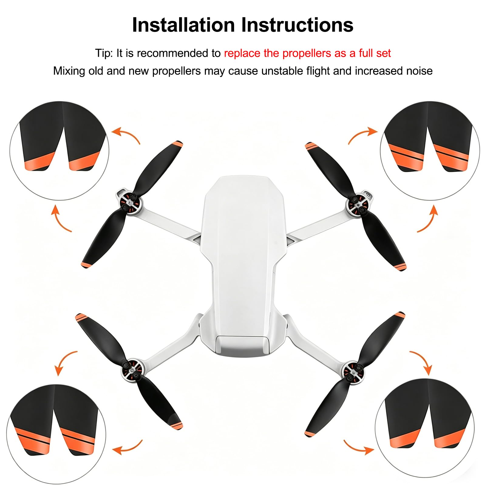 16-Pack Replacement Propellers with Magnetic Screwdriver for DJI Mini 4K, Mini 2, Mini 2 SE