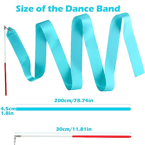 16 Pastel Rainbow Gymnastics Dance Ribbons for Kids Party Favors – 8 Colors, 6.5ft Satin Silk Ribbon Wands