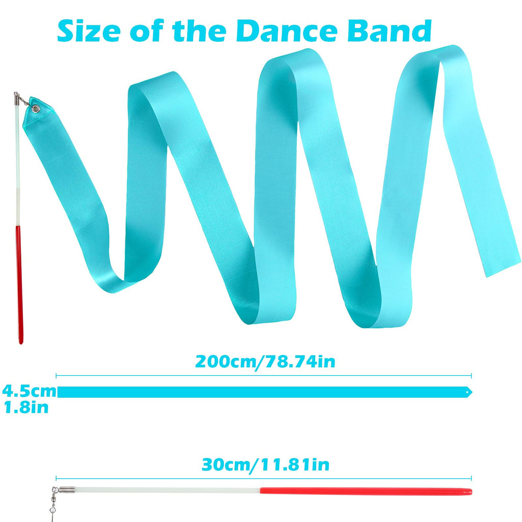 16 Pastel Rainbow Gymnastics Dance Ribbons for Kids Party Favors – 8 Colors, 6.5ft Satin Silk Ribbon Wands