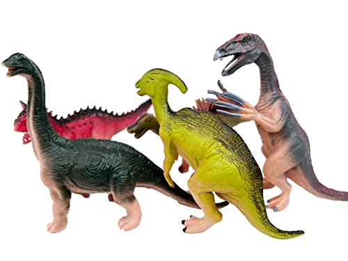 16-Piece Dinosaur Figures Set by Gemini&Genius – Party Favors, Cake Toppers & Gifts