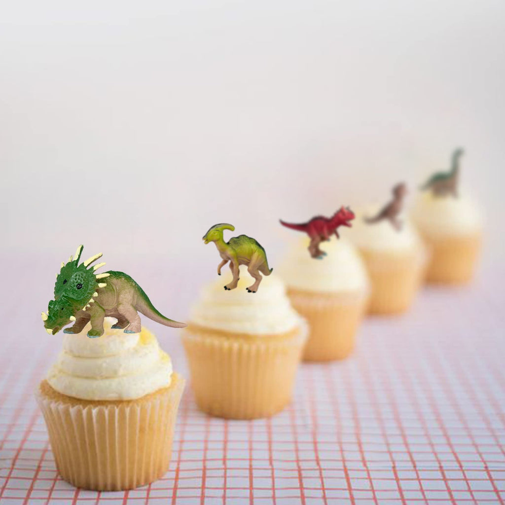 16-Piece Dinosaur Figures Set by Gemini&Genius – Party Favors, Cake Toppers & Gifts