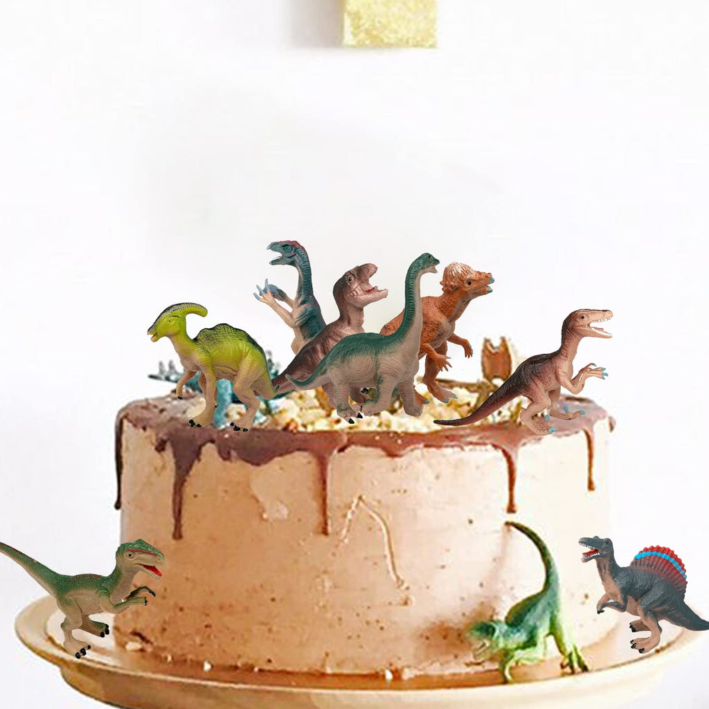 16-Piece Dinosaur Figures Set by Gemini&Genius – Party Favors, Cake Toppers & Gifts