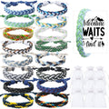 16-Piece Handmade Friendship Bracelet Set – Braided Adjustable Party Favors with Cards