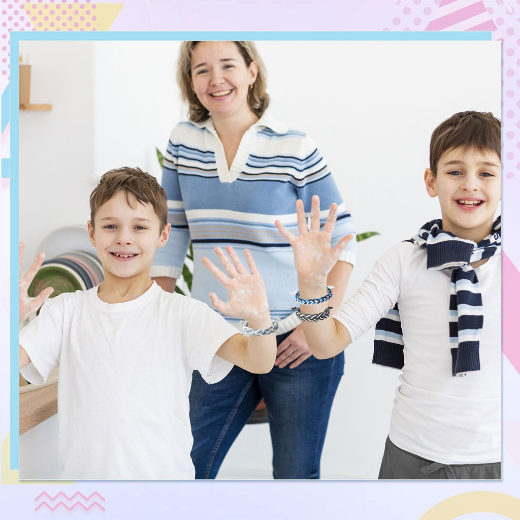 16-Piece Handmade Friendship Bracelet Set – Braided Adjustable Party Favors with Cards