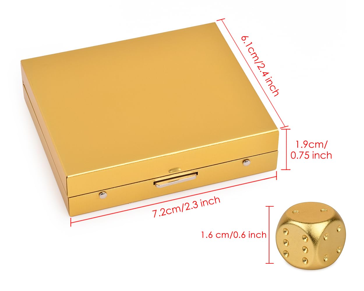 16mm Gold Aluminum Alloy Dice Set (5 Pieces) with Portable Case – DS.DISTINCTIVE STYLE
