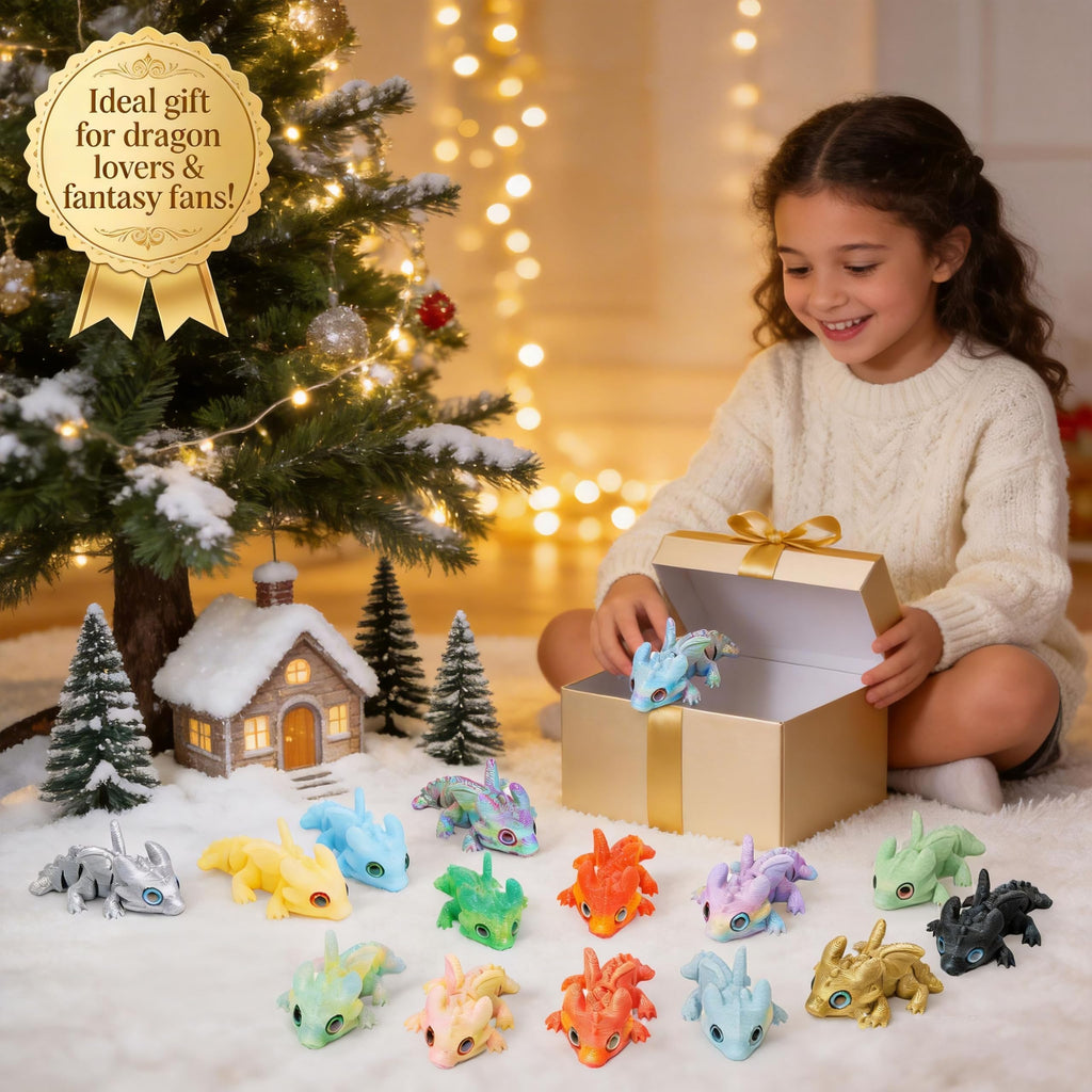 16Pcs Articulated Dragon Bulk - 3D Printed Fidget Toys, Classroom Rewards, Easter Basket Stuffers