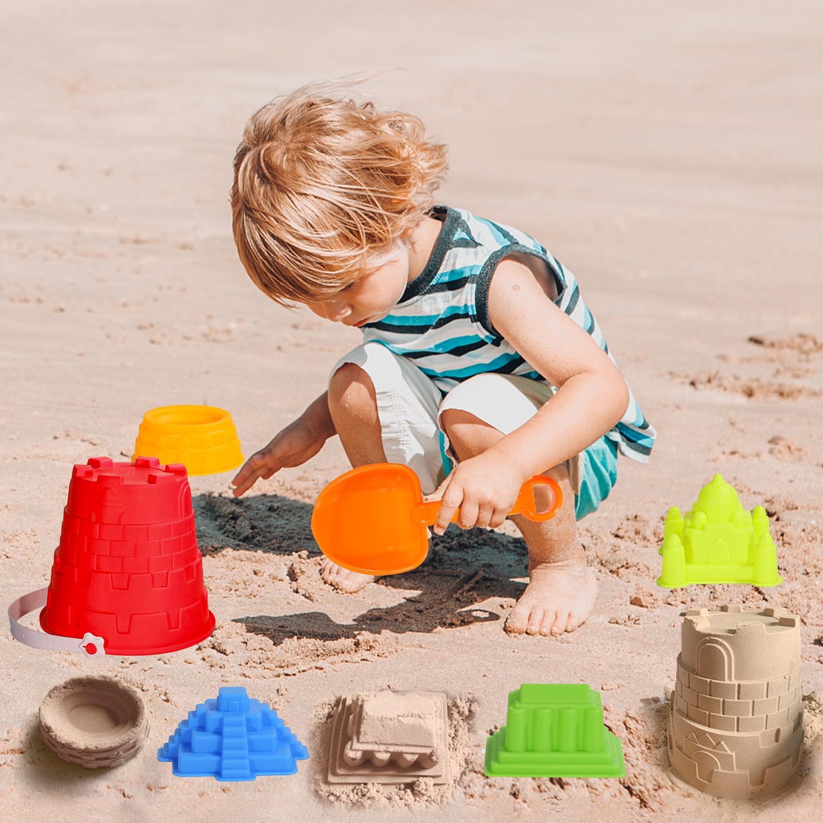 17-Piece Beach Toy Set for Kids – Bucket, Shovel, Molds, Rake & Sifter Sand Toys