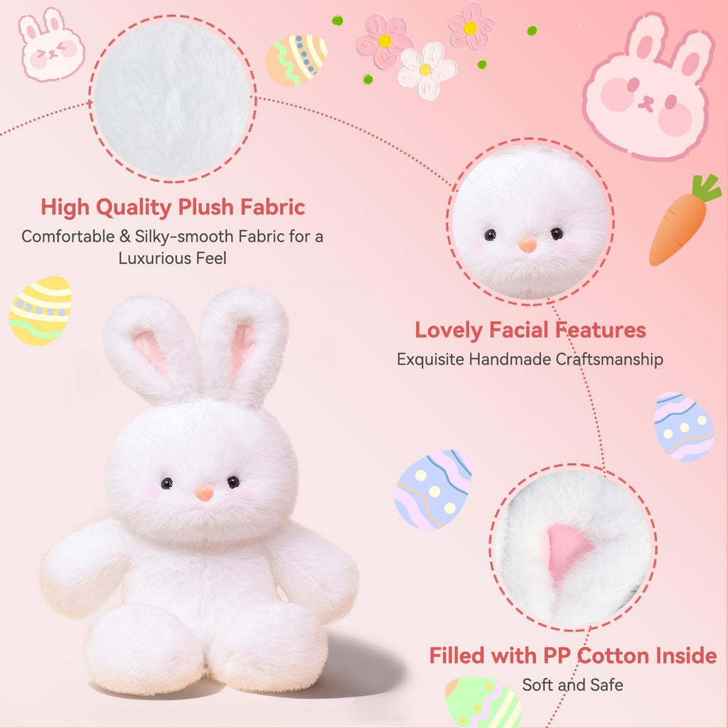 17.7 Inch White Rabbit Plush – Soft Cuddly Bunny Stuffed Animal by FPYWO