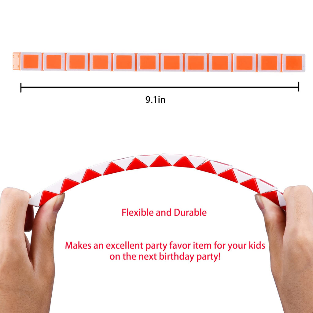 18-Pack Fidget Snake Cube Twist Puzzles – Mini Magic Snake Toy Bulk for Kids, Party Favors, Classroom Rewards, Sensory Toys (Random Colors)