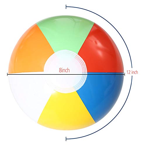 18-Pack Inflatable Beach Balls – 8-Inch Rainbow PVC Pool Toys for Summer Fun, Party Favors & Outdoor Games