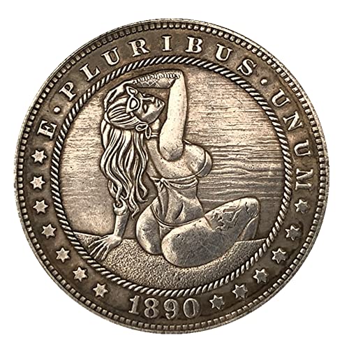 1890 Morgan Commemorative Silver-Plated Brass Coin – Collectible Replica in Protective Case