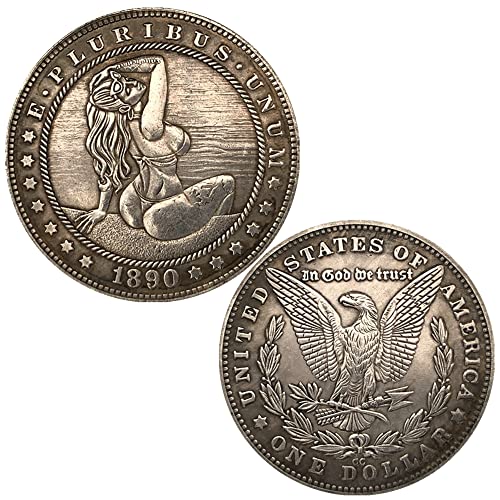 1890 Morgan Commemorative Silver-Plated Brass Coin – Collectible Replica in Protective Case