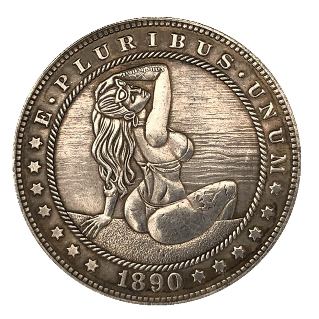 1890 Morgan Commemorative Silver-Plated Brass Coin – Collectible Replica in Protective Case