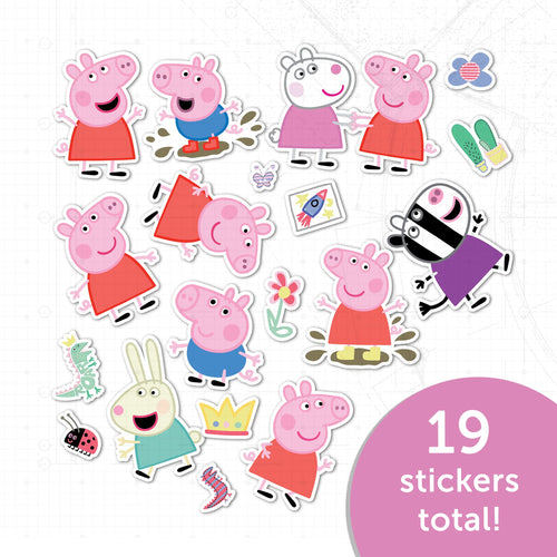 19 Peppa Pig Stickers Sheet – Waterproof Vinyl Decals for Laptops, Water Bottles, Cars – Officially Licensed by Hasbro