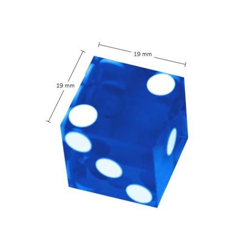 19mm Serialized Casino Dice Set – Sharp Edge, High-Polish Blue & White by Trademark Poker