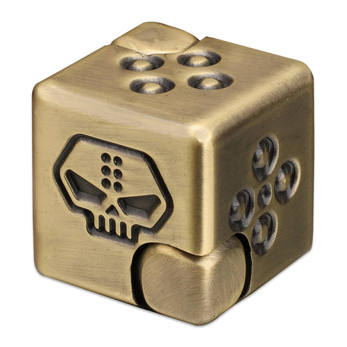 2-in-1 Metal Infinity Cube Fidget Spinner with Magnetic Dice Tops – Stress Relief Desk Toy for Adults and Kids