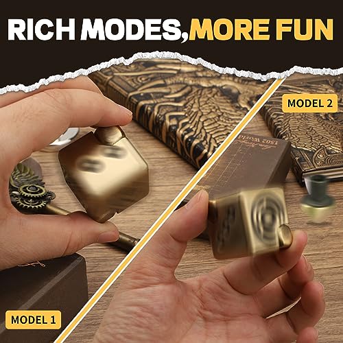 2-in-1 Metal Infinity Cube Fidget Spinner with Magnetic Dice Tops – Stress Relief Desk Toy for Adults and Kids