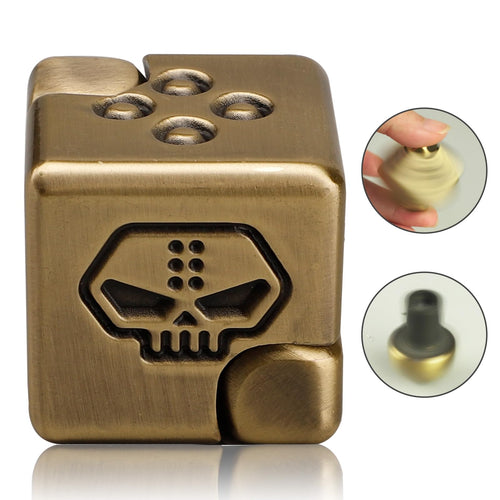 2-in-1 Metal Infinity Cube Fidget Spinner with Magnetic Dice Tops – Stress Relief Desk Toy for Adults and Kids