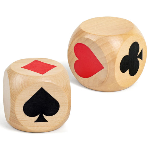 2-Inch Wooden Trump Marker Dice for Euchre, Pinochle, Bridge – Large Set with Storage Box