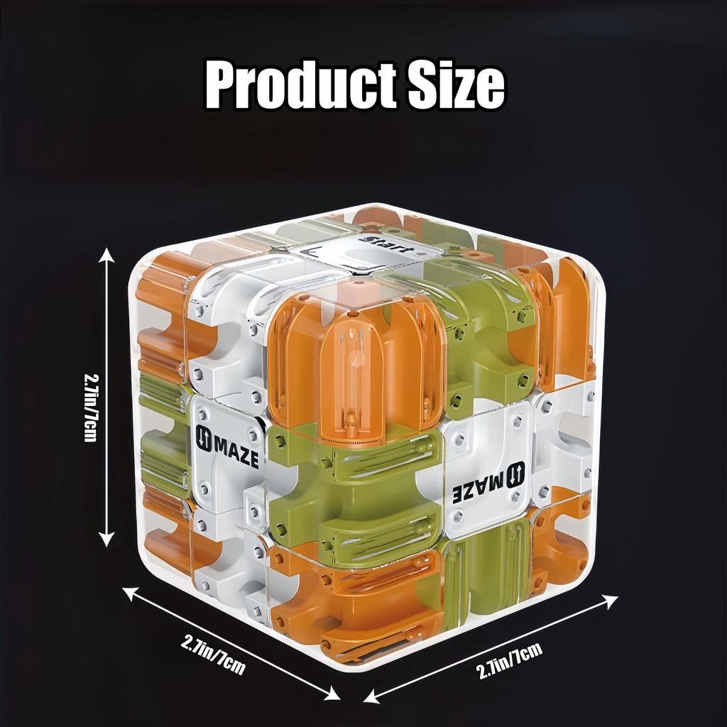 2-Pack 3D Maze Cube Puzzle Battle Set – 2-in-1 Twist & Roll Brain Teaser for Kids Teens (Blue & Yellow)