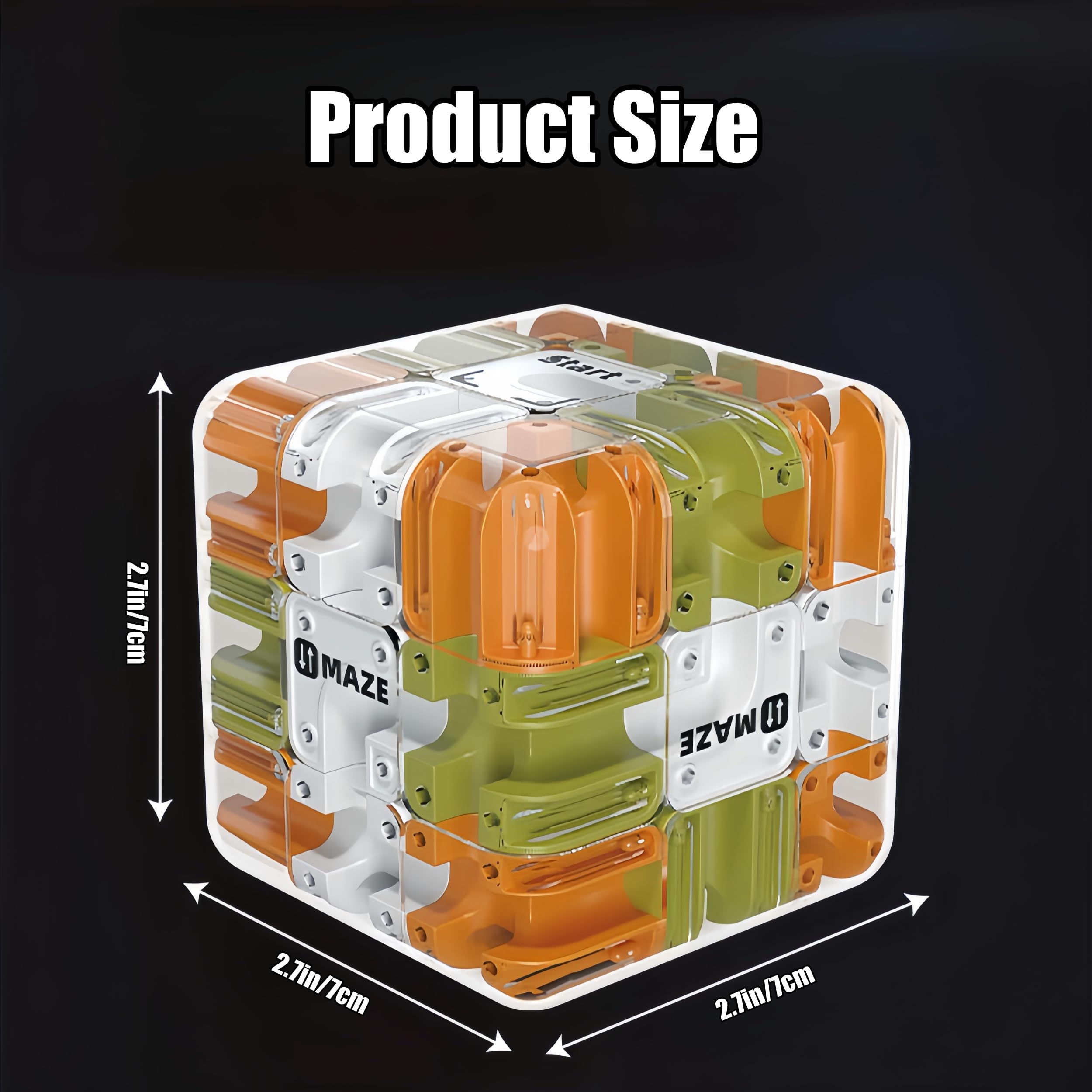 2-Pack 3D Maze Cube Puzzle Battle Set – 2-in-1 Twist & Roll Brain Teaser for Kids Teens (Blue & Yellow)