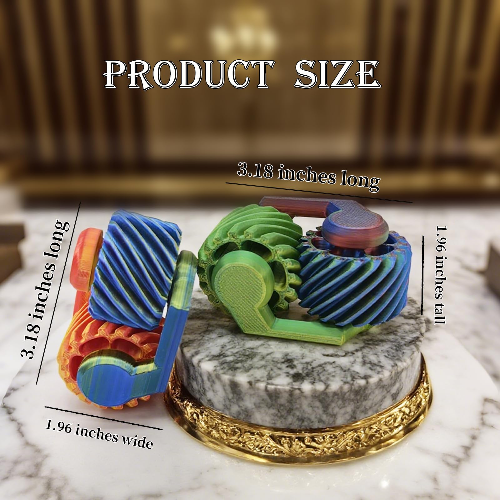 2-Pack 3D Printed Gear Fidget Spinner Set - Sensory Toys for Stress Relief and Focus, Easter Basket Stuffers for Kids and Adults
