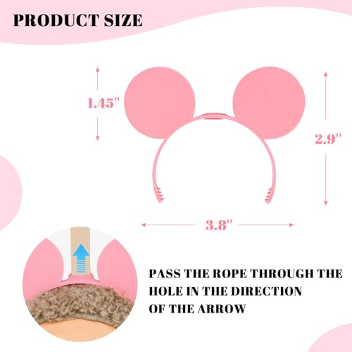 2 Pack 3D Printed Mouse Ears for Dolls - Cute Plush Accessory for Cosplay, Parties, Gift