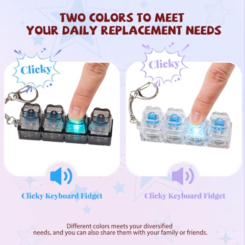 2-Pack Cat Paw Keyboard Fidget Toy with LED Lights – Clicky Fidget Keychain for Adults