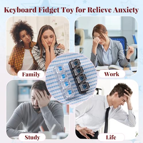2-Pack Cat Paw Keyboard Fidget Toy with LED Lights – Clicky Fidget Keychain for Adults