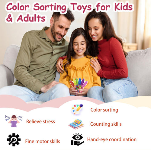 2-Pack Color Sorting Sensory Toys by GYsomer - Fine Motor Skills & Montessori Learning for Toddlers and Adults