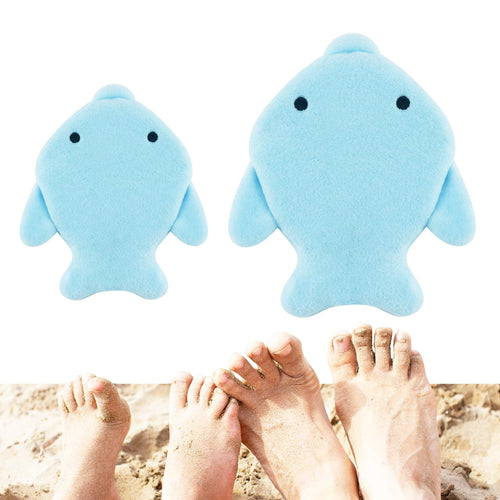 2-Pack Dolphin Sand Remover Bags for Beach – Reusable Velvet Mitts for Kids & Adults, Quick Sand Removal with Body Powder