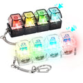 2-Pack Fidget Keychain Keyboards – LED Lights, Silent & Clicky, Stress Relief Toy for Adults – Portable for Office, Library, Home