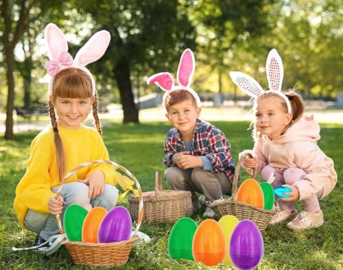 2-Pack Giant 8-Inch Fillable Plastic Easter Eggs – Multicolor, Stands Upright, for Hunts & Surprises
