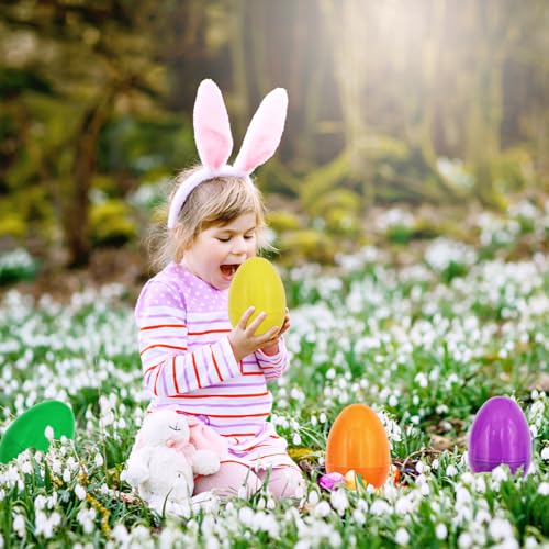 2-Pack Giant 8-Inch Fillable Plastic Easter Eggs – Multicolor, Stands Upright, for Hunts & Surprises