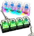 2-Pack Keyboard Fidget Keychain with LED Glow – Transparent Mechanical Clicker for Daily Stress Relief