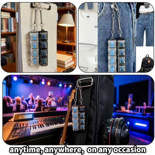 2-Pack Keyboard Fidget Keychain with LED Glow – Transparent Mechanical Clicker for Daily Stress Relief
