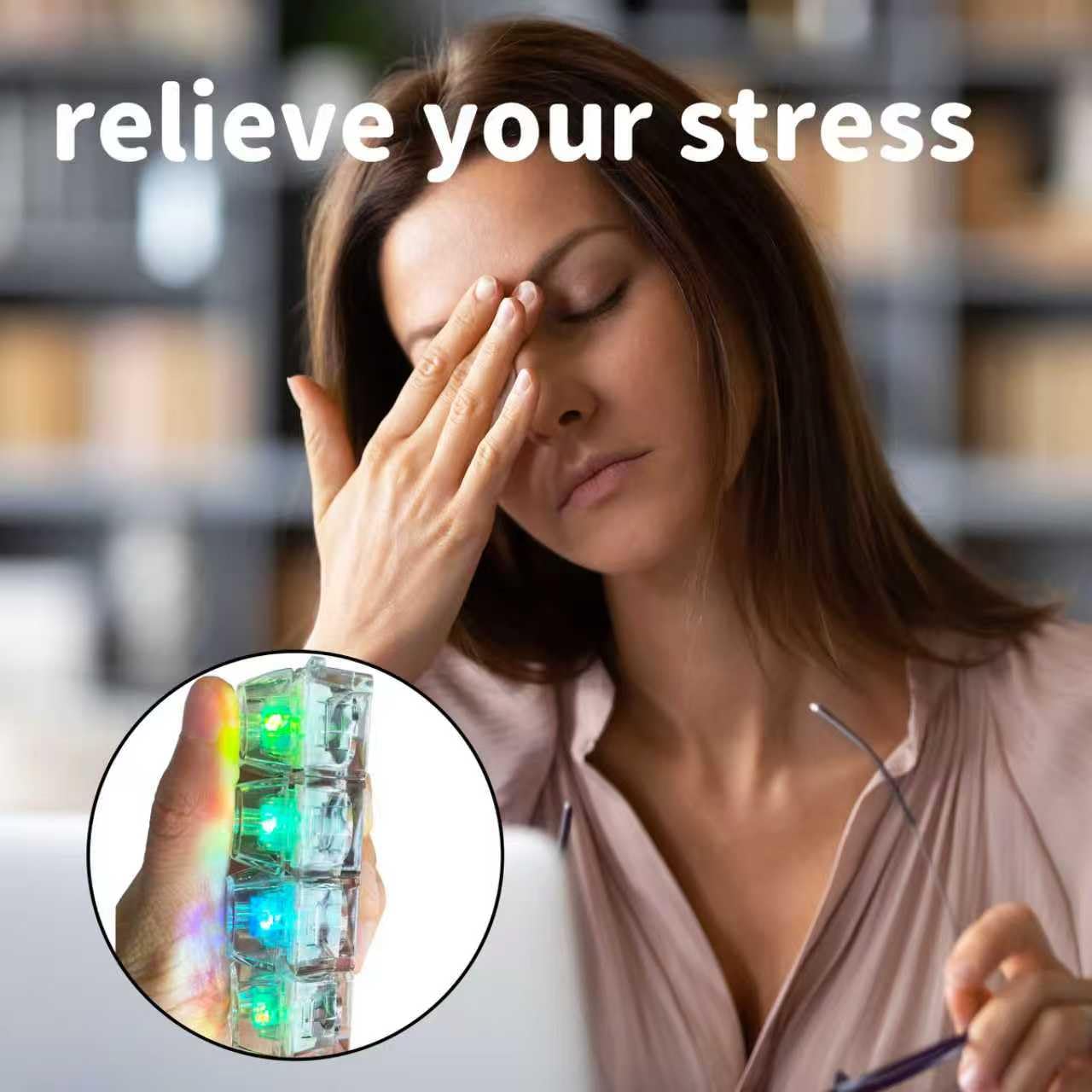 2-Pack Keyboard Fidget Keychain with LED Glow – Transparent Mechanical Clicker for Daily Stress Relief
