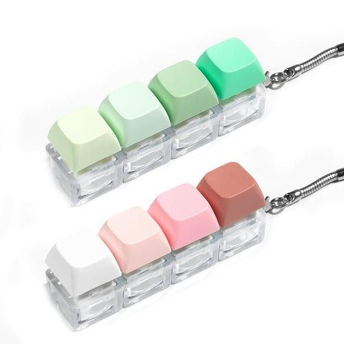 2-Pack Keyboard Fidget Toy Keychain: Silent Clicker + Loud Clicker Stress Relief