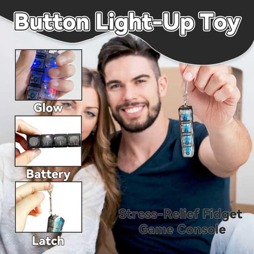 2-Pack LED Keyboard Fidget Keychain – Transparent Mechanical Clicker with Colorful Lights