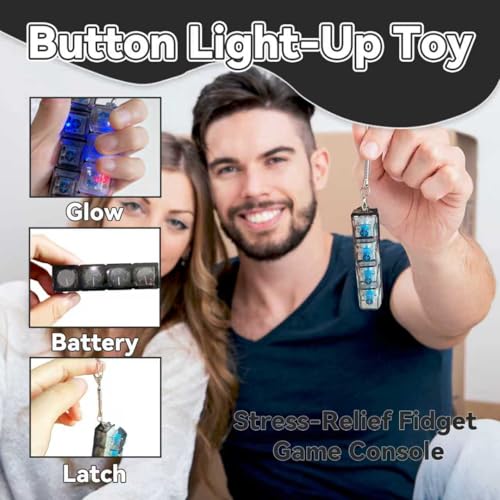 2-Pack LED Keyboard Fidget Keychain – Transparent Mechanical Clicker with Colorful Lights
