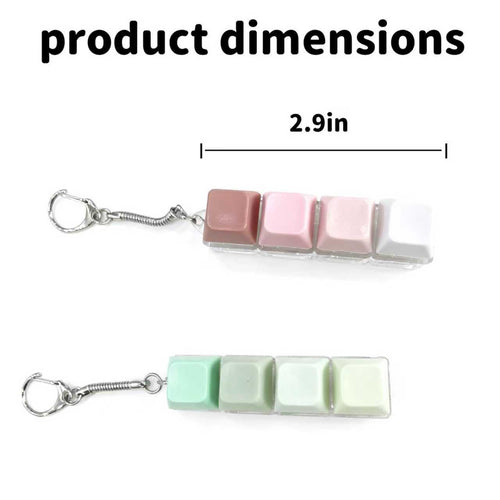 2-Pack LED Keyboard Fidget Keychain with Mechanical Clicks – Macarons