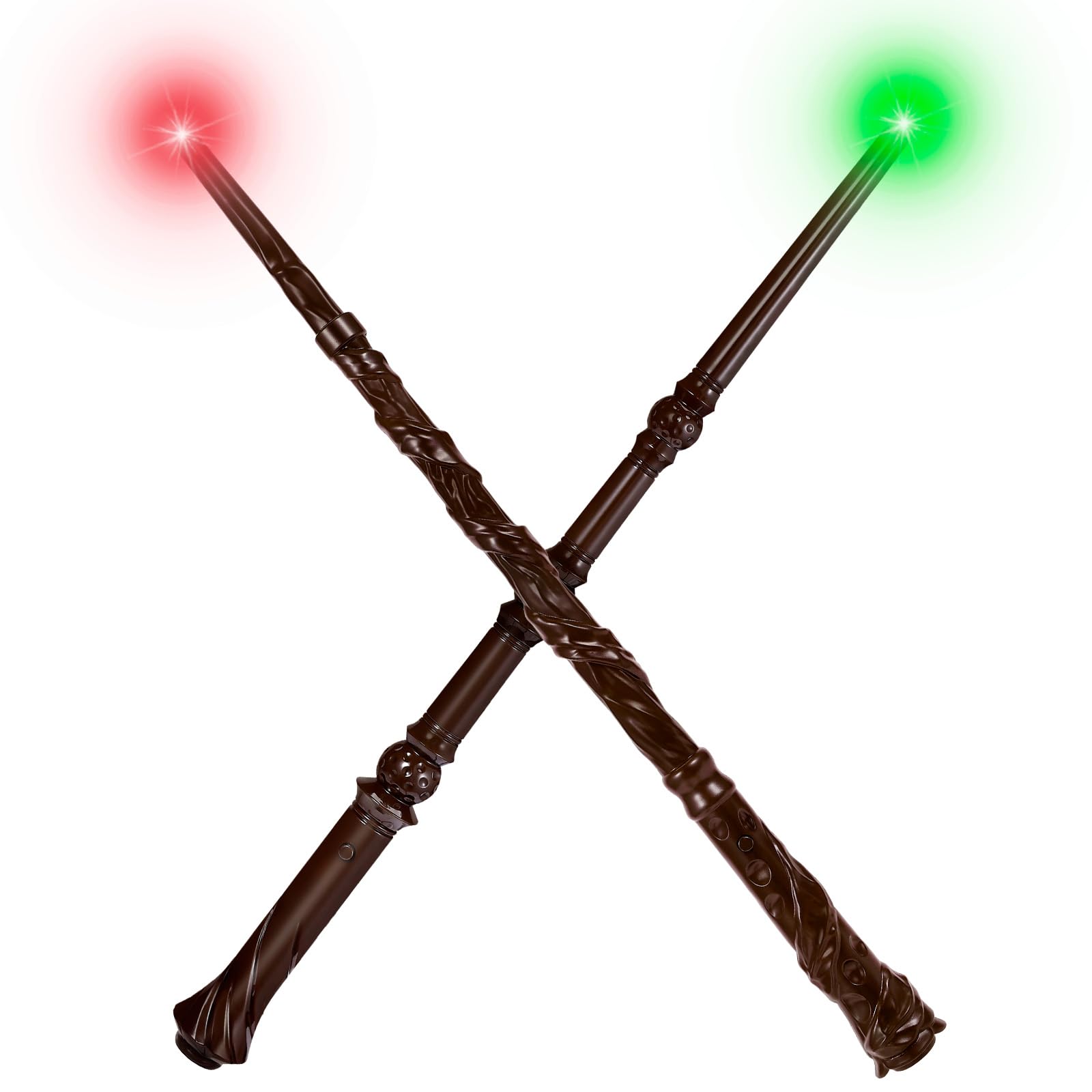 2-Pack Light Up Wizard Wands with Sounds & 4 Colors – Hive & Vine Set for Kids