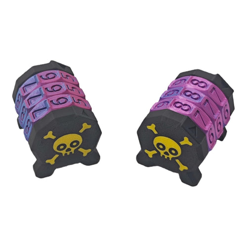 2 Pack MTG Life Counter - HP Tracker with Skull Pattern, Black & Golden, PLA Wheel Tracks Up to 999 for D&D Tabletop RPG