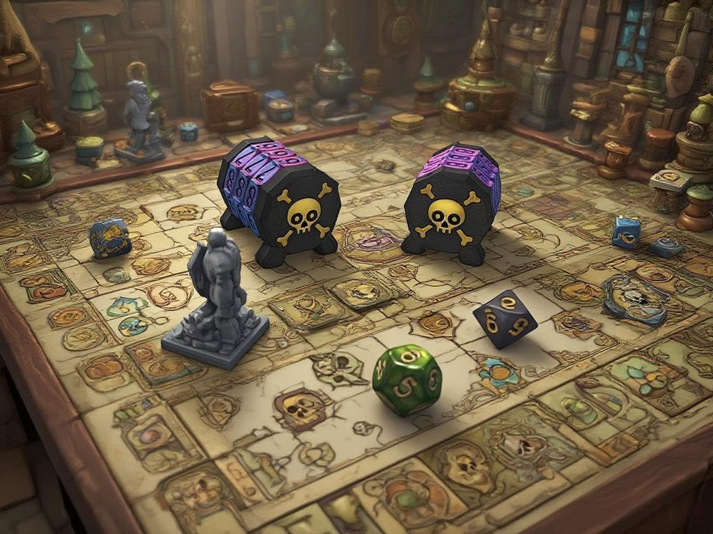 2 Pack MTG Life Counter - HP Tracker with Skull Pattern, Black & Golden, PLA Wheel Tracks Up to 999 for D&D Tabletop RPG