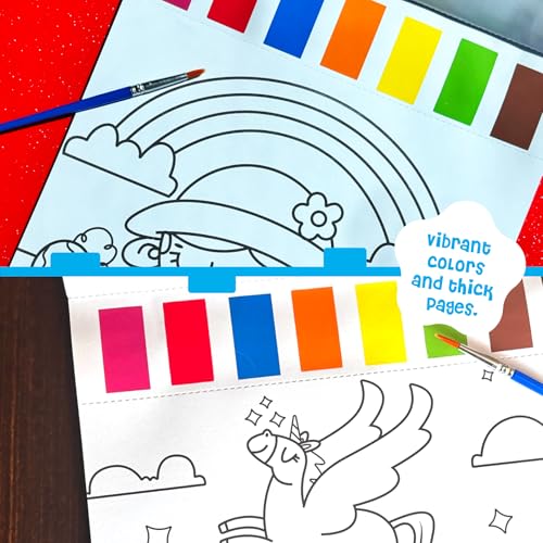 2-Pack Paint with Water Kits for Toddlers - DINO MINI Farm & Fairy Tale - Mess-Free Travel Activity for Ages 4-8