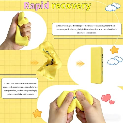 2-Pack Slow Rising Butter Stick Squishies - Sensory Fidget Toy for Stress Relief & Desk Decor