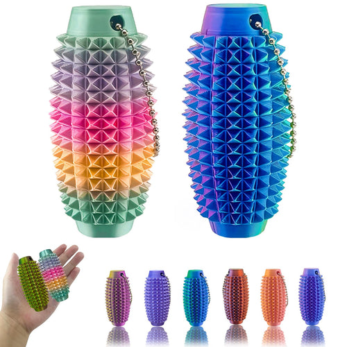 2-Pack Spiky Stim Keychain – 3D Printed Fidget Toy for Anxiety Relief & Sensory Play (Upgrade Little Ouchies)