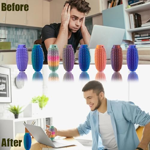 2-Pack Spiky Stim Keychain – 3D Printed Fidget Toy for Anxiety Relief & Sensory Play (Upgrade Little Ouchies)