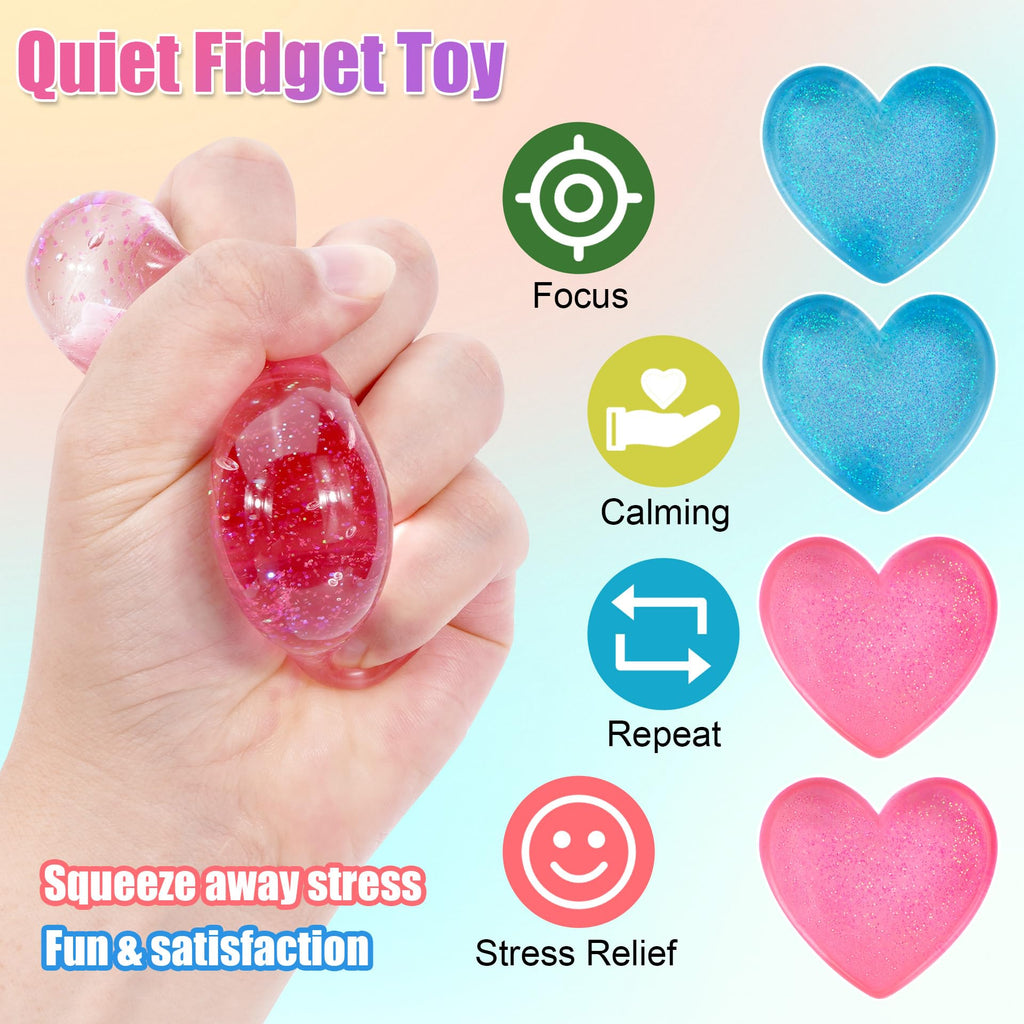 2-Pack Squishy Stress Cubes – Quiet Sensory Fidget Blocks for Anxiety & Focus (Blue & Pink, 2-Inch)